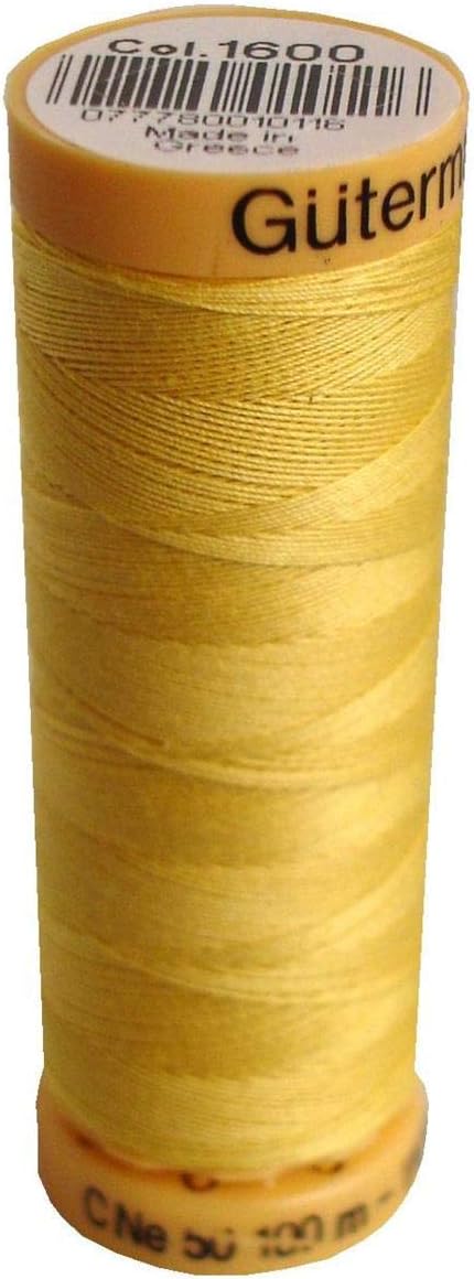 Gutermann 100% Natural Cotton Sewing Thread - Yellow