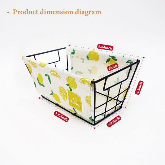EPOCH Canvas Storage Basket Metal Holder Desk Table Organizer Home Decor Lemon Yellow