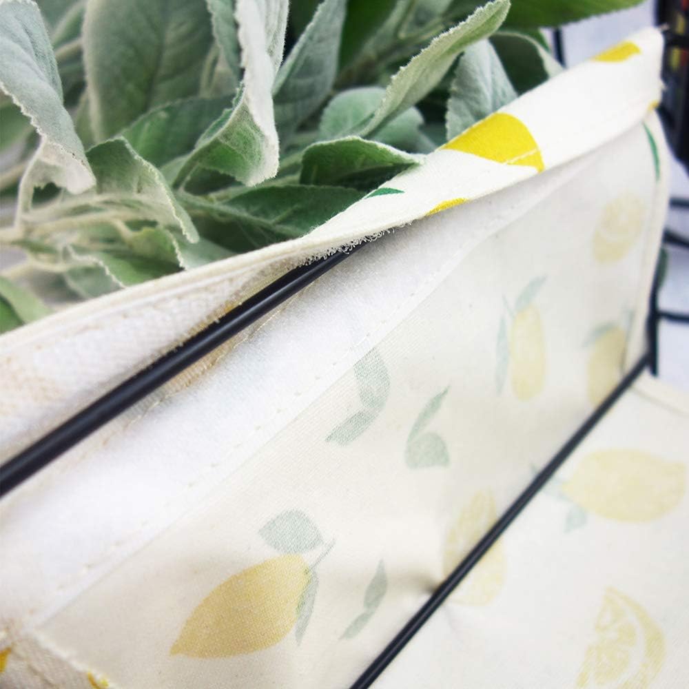 EPOCH Canvas Storage Basket Metal Holder Desk Table Organizer Home Decor Lemon Yellow