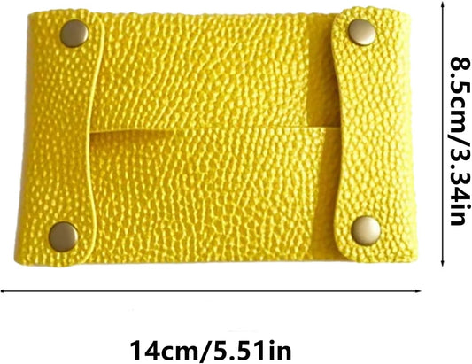Pocket Tissue Holder for Purse, Soft Tissue Box Reusable Tissue Travel Pouch Paper Box Bag for Face Towels (Yellow)
