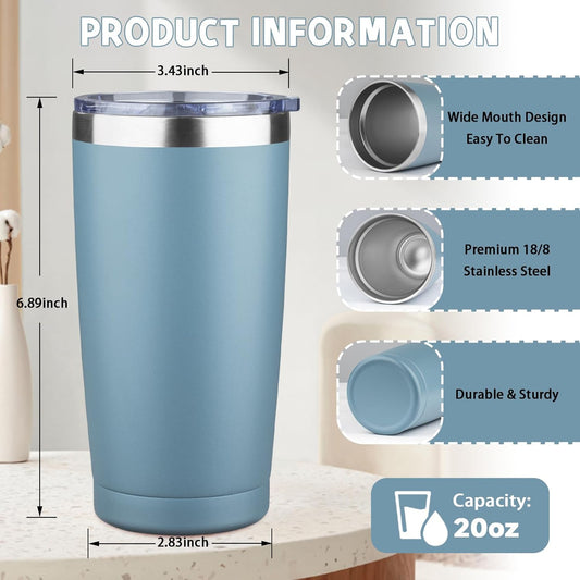 20 oz Tumbler with Lids and Straws, Stainless Steel Insulated Coffee Tumbler, Double Wall Vacuum Insulated Travel Mug Cup, Leakproof Thermal Coffee Cup for Hot and Cold Drinks (Yellow)