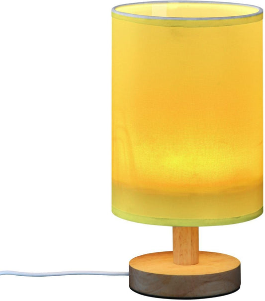 Bright Yellow Table Lamp for Bedroom Bedside Lamps for Night Stands Nightstand Lamp with Round Fabric Shade Small Lamps for Living Room Home Office Dorm Reading