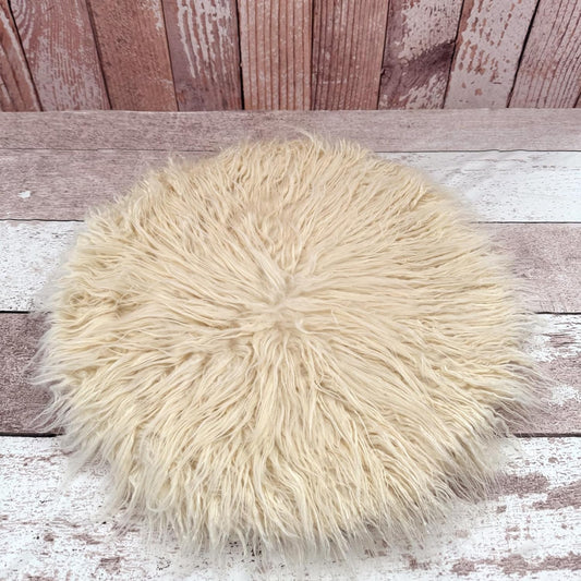 Zeroest Newborn Photography Faux Fur Rug, Round Blanket for Baby Photoshoot Photo Prop Basket Filler Posing Stuffer 24.8"