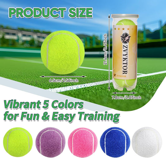 Tennis Balls 3/4 Pack β High Elasticity Training & Practice Balls for Beginners, Durable High-Visibility Colored Balls for Dog Exercise, Ideal for Hard, Clay & Grass Courts