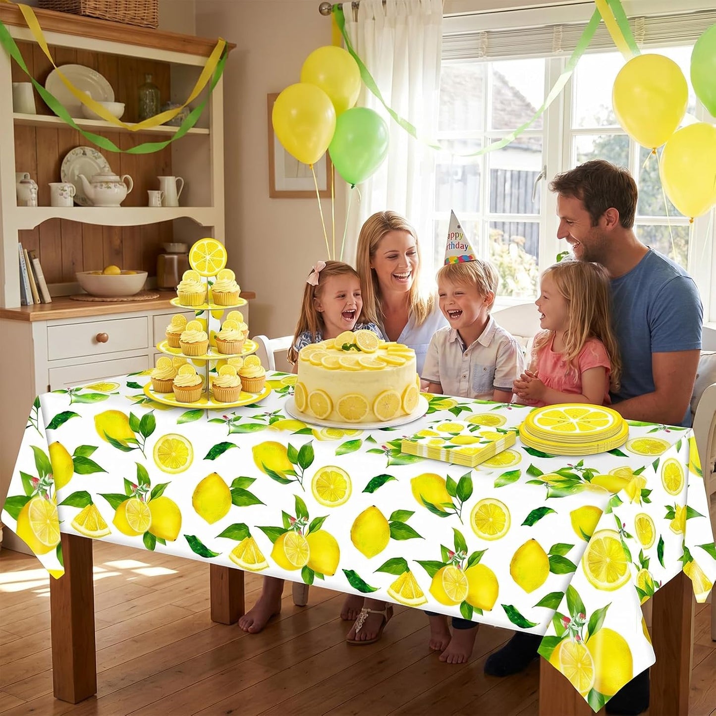 Lemon Party Decorations,41Pcs Lemon Plates and Napkins Disposable Lemonade Table Cover Yellow Lemon Table Decorations for Fruit Theme Birthday Party Wedding Shower Summer Party Supplies