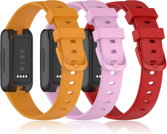 Bands Compatible with Fitbit Inspire 3 Smart Watch Band Replacement Wristband Strap Bracelet Silicone Accessory for Women Men S/L Size, 3 Pack