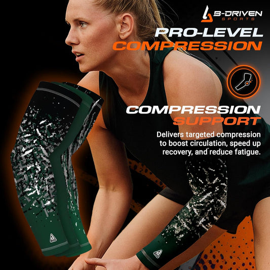 Compression Arm Sleeves | UV Arm Sleeves for Men Women & Youth | Sports Sun Protection Circulation | 3 Count