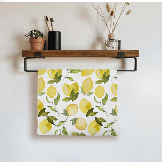Lemon Kitchen & Bath Towels, 16x24 Inches - Yellow Lemon Fruit Decorative Hand Towels for Kitchen & Bathroom