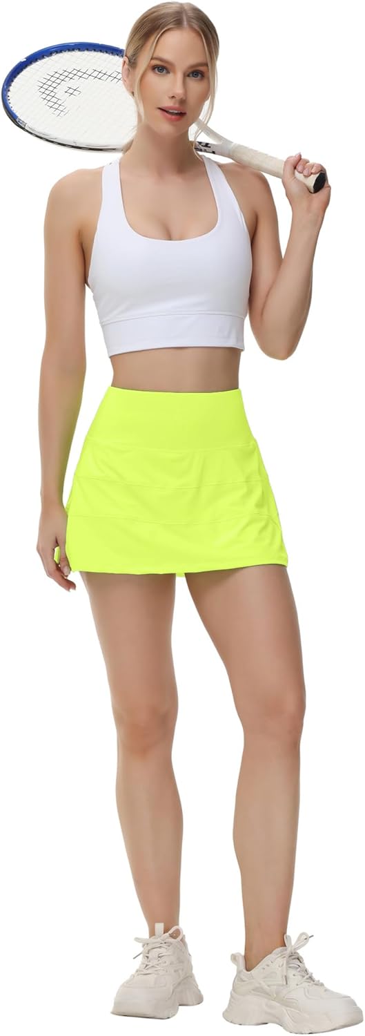 Pleated Tennis Skirt for Women with Pockets Women's High Waisted Athletic Golf Skorts Skirts Running Workout Shorts
