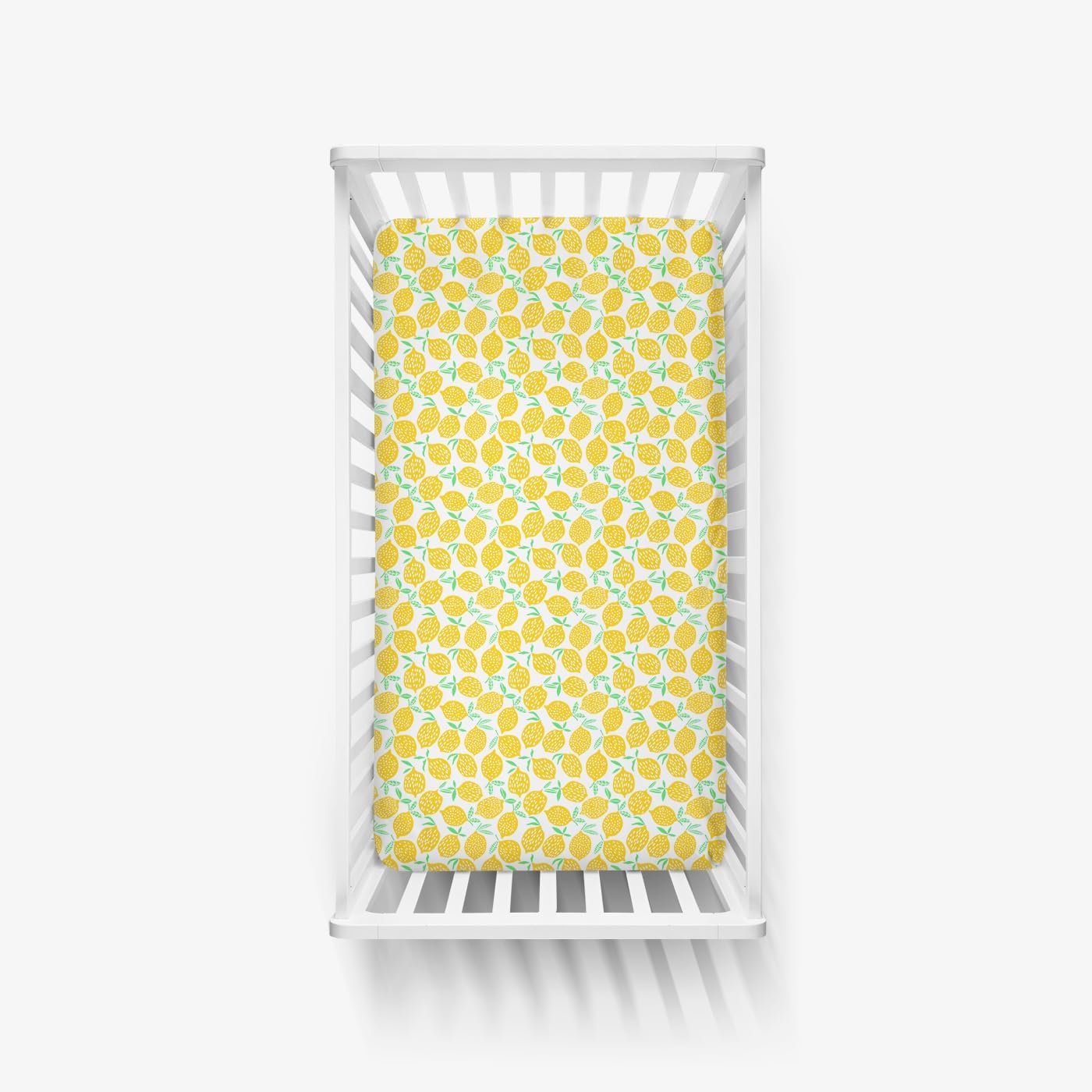 Baby Crib Sheets, Buttery Soft Viscose from Bamboo Crib Sheets for Boys & Girls, Toddler Bed Sheet, Mini Crib Mattress Sheet, Super Stretchy & Elasticized (Lemon)