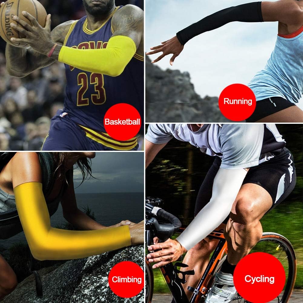 UV Protection Arm Sleeves for Men & Women, UPF 61+ Cooling Cover | Lightweight stretch comfort; color options; motorcycle, baseball, golf, cycling and gardening; washable coverage
