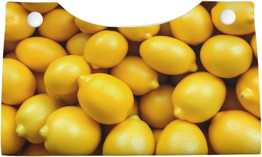 Ripe Yellow Lemon for Rectangular Leather Tissue Box, Waterproof PVC Tissue Holder for Home and Office