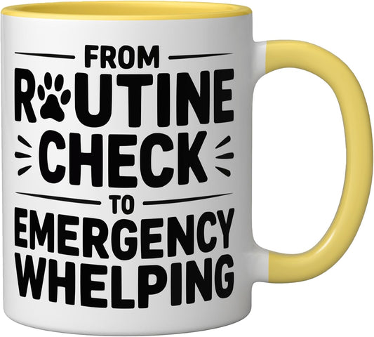Veterinary Surgeon Veterinarian Pet Animal Care Ceramic Mug, Yellow/White, 11oz