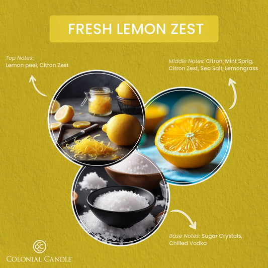 Fresh Lemon Zest Scented Candle Jar, Highly Fragranced Candles for Home Scented, Mottled Wax Candle, 2 Wick, 8 oz - Made in the USA