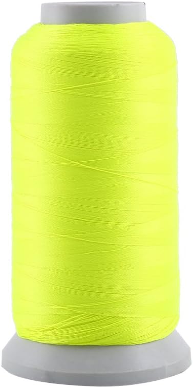 Glow in the Dark Embroidery Thread, for Mac & Hand Sewing, 3000 Yards Yellow Spool, High Visibility Thread for DIY Crafts & Textiles