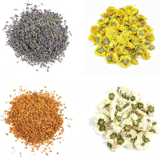 Dried Flower and Fruit Kit for DIY Crafts | Real dried flowers, petals and orange add natural color and texture to soap, candles, bath salts, resin, potpourri and gifts.