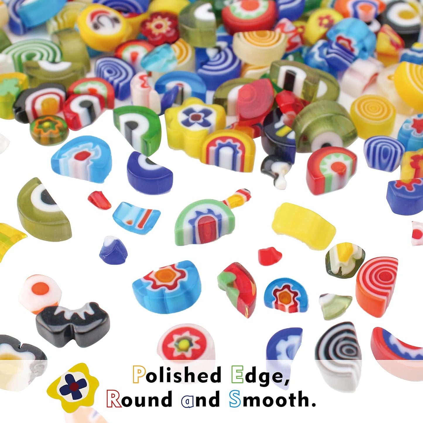 Millefiori Glass Mosaic Tiles for Crafts, Broken Mosaic Glass Pieces for DIY Crafts Kits,Mosaic Jewelry Decor