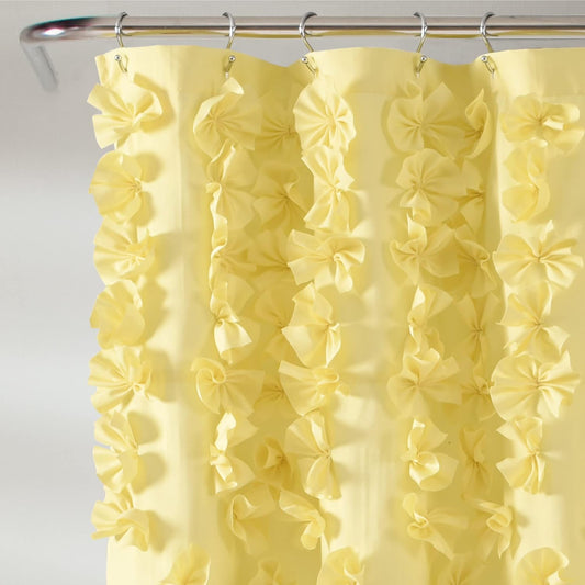 Riley Shower Curtain, 72" W x 72" L, Yellow - Bathroom Curtain - Coquette Decor - Bow Shower Curtains - Cottage Core - Fabric Shower Curtains