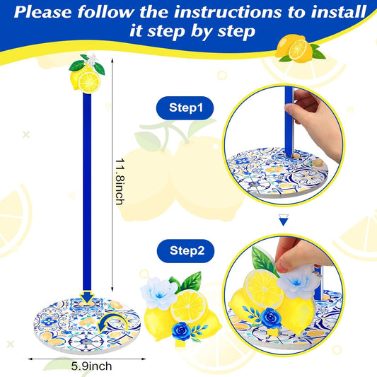 Capri Lemon Paper Towel Holder Capri Lemon Kitchen Decor Kitchen Fun Paper Towel Holder Dispenser for Bedroom Toilet Countertop Decor