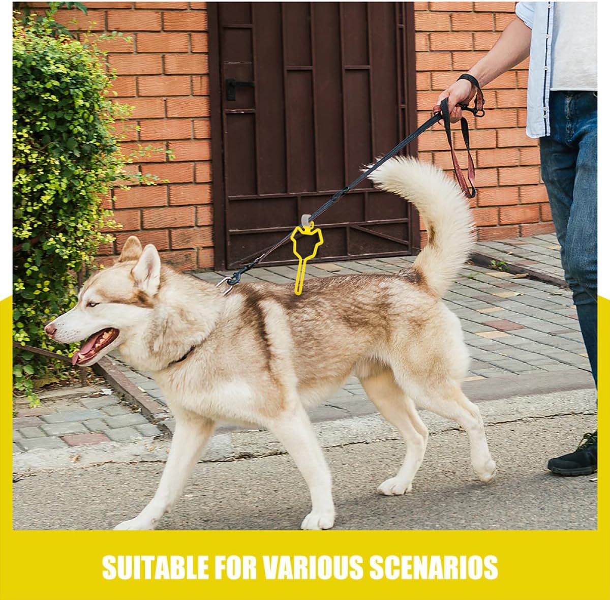 Hands-free Pet Waste Bag Holder Clip for Leash 2pcs Yellow Poop Bag Carrier Dog Walking Accessories