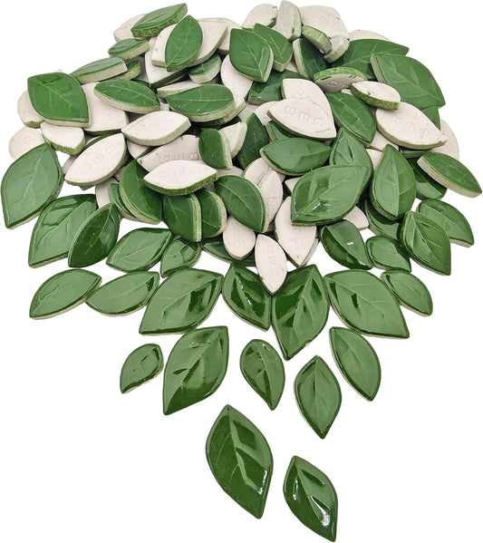 500g/1.1lb Leaf-Shaped Ceramic Mosaic Tiles,Ceramic Mosaic Pieces for Crafts,Mosaic Tiles for Home Decoration or DIY Crafts,Mosaic Making Supplies. (Yellow)