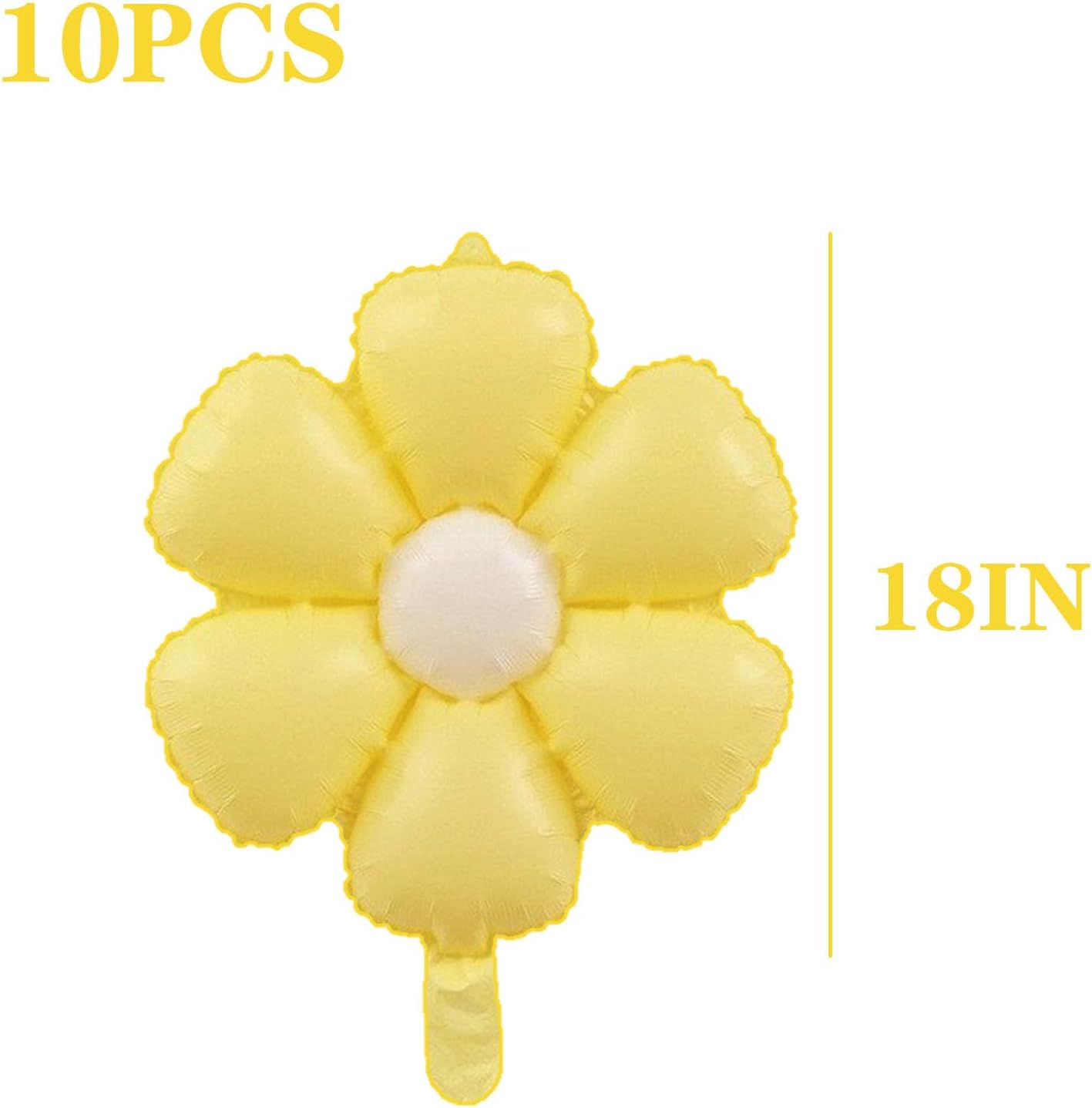 10 Pcs Flowers Birthday Party Balloons Yellow Daisy Birthday Party Decorations Baby Shower, Wedding, Supplies