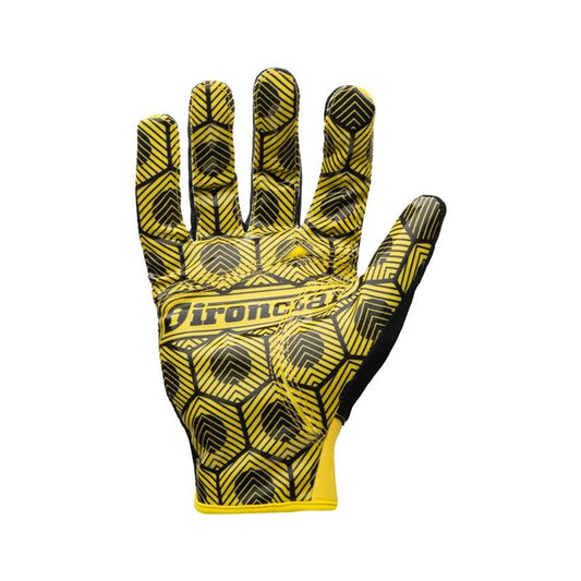 Ironclad Football Gloves SF-Hand, Adult and Youth Receiver Gloves, Yellow/Black