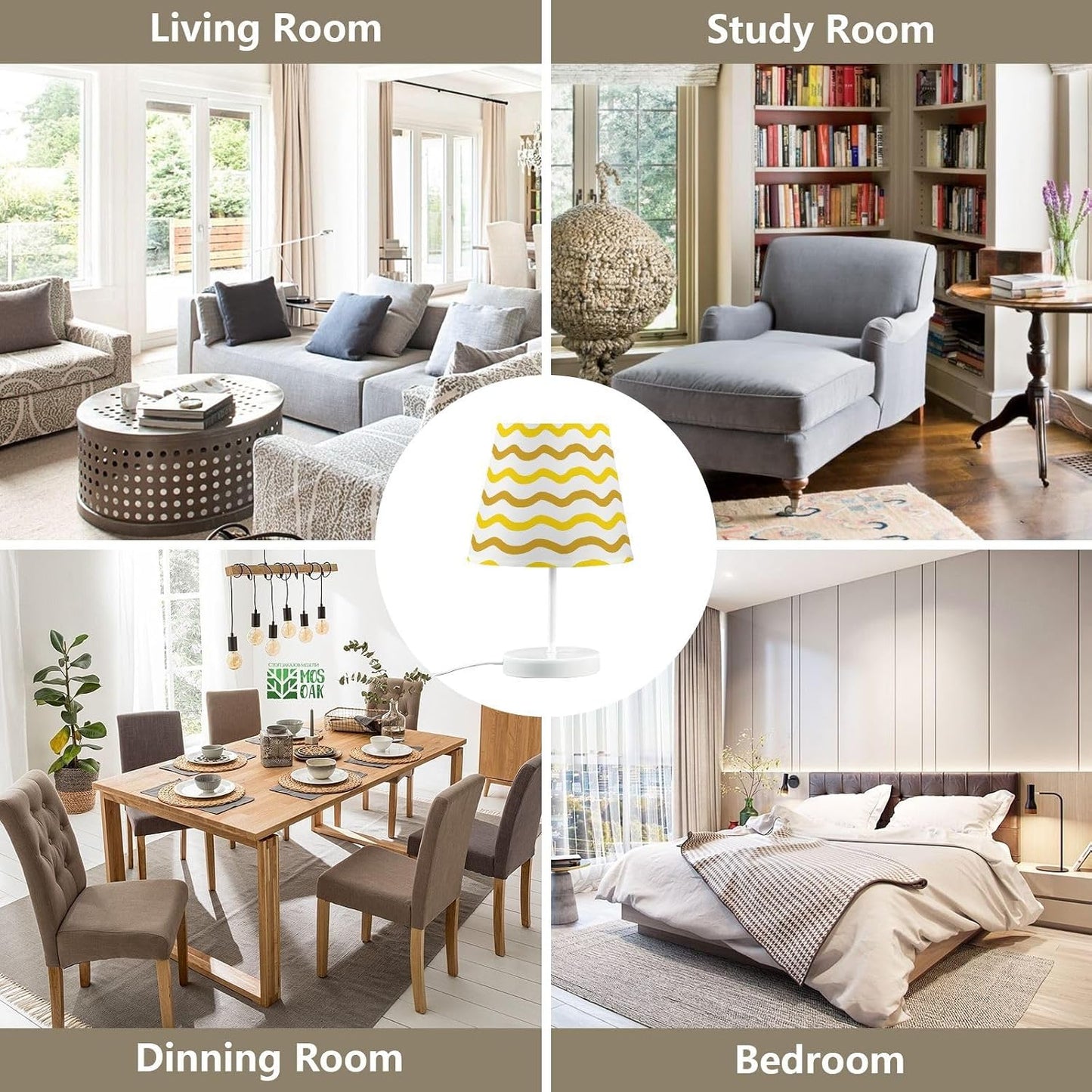 Bright Yellow Table Lamp Gold Wave Bedside Lamps LED Night Light with USB Charging Port Dimmable for Bedrooms, Living Rooms,Kids Room, Study Rooms, Offices, Dorm