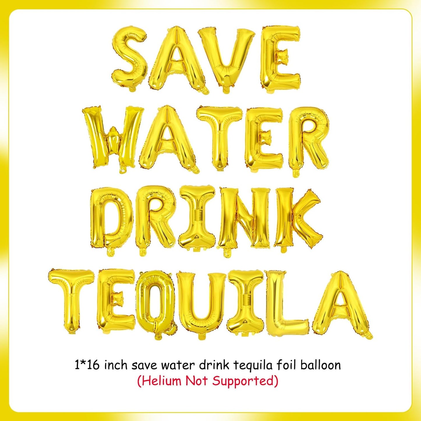 Save Water Drink Tequila Decorations Gold Save Water Drink Tequila Balloon Banner Lemon Balloon Banner Decor for Cinco de Mayo Final Fiesta Bachelorette Birthday Party Cocktail Themed Party