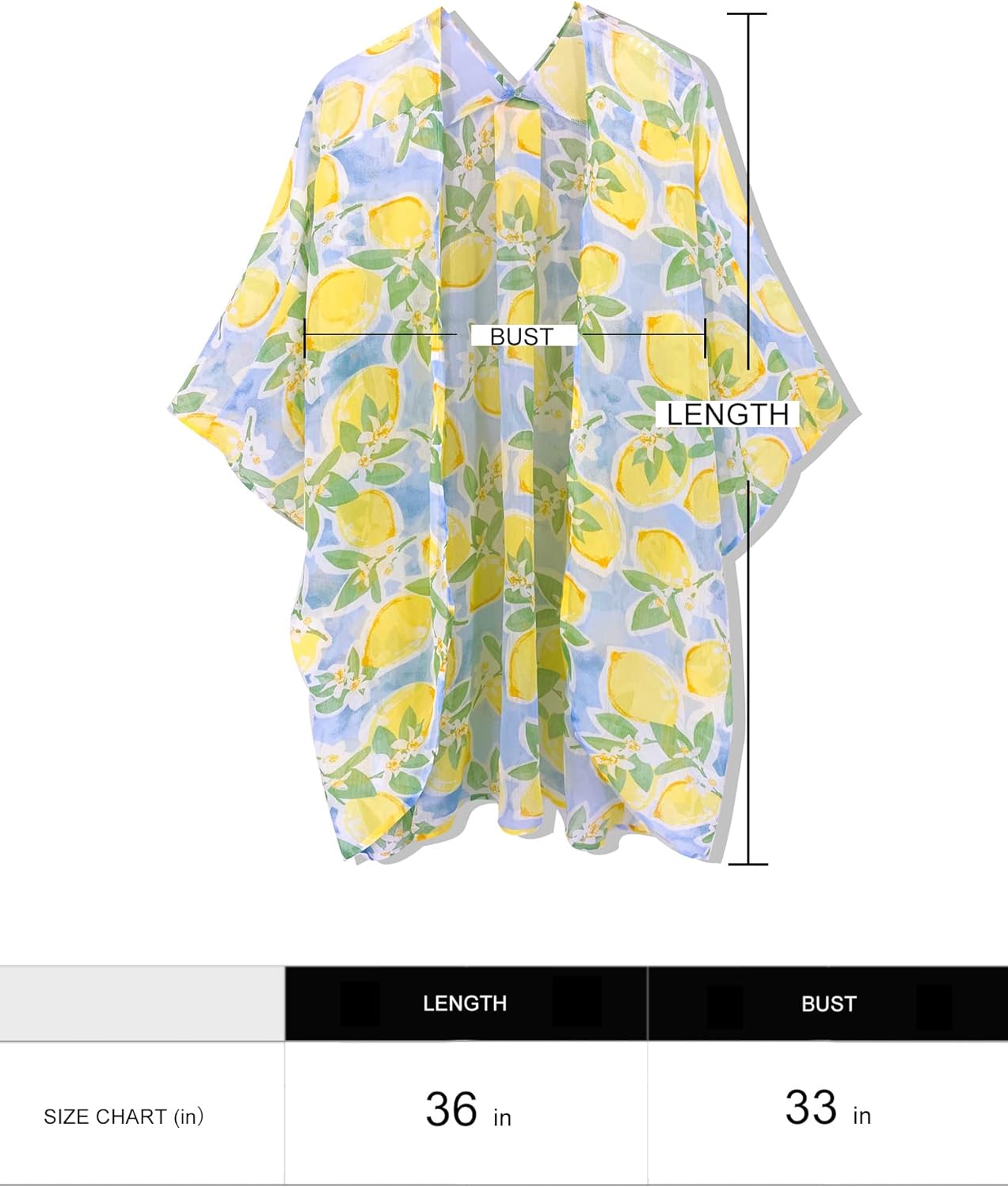Women's Beach Kimono Coverup Sheer Chiffon Open Front Cover Ups | Casual Loose Cardigan Tops, Floral Print, Kimonos for Women,Beach Vacation Clothes