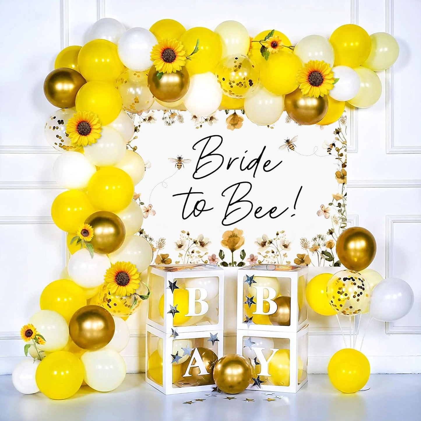 Bride to Bee Bridal Shower Decoration Balloons Backdrop Sunflowers Bee | Bride to Bee Bridal Shower Decoration Balloons Backdrop Sunflowers Bee Theme Bridal Shower Decorations Bride to Be Banner