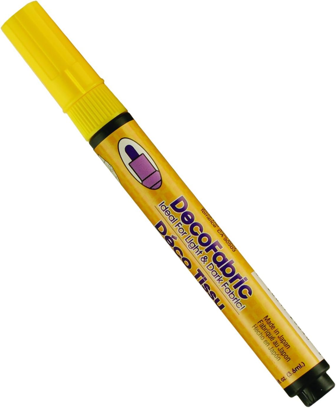 UCHIDA Marvy Deco Fabric Fine Point Tip Marker Art Supplies, Yellow