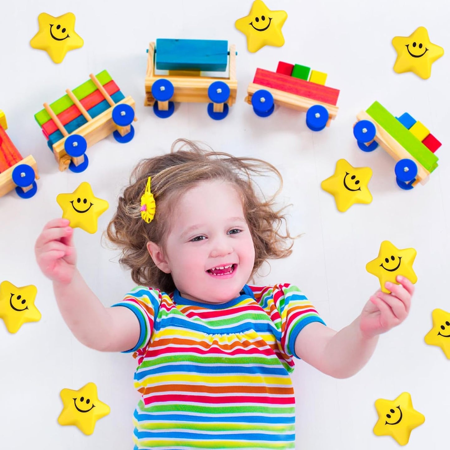 24PCS for Star Stress Balls Cute Mini Face Foam Toys 2.16Inch Mini Stress Relief Balls for Kids Adults Classroom Anxious Fidget Sensory Party Decorations Supplies