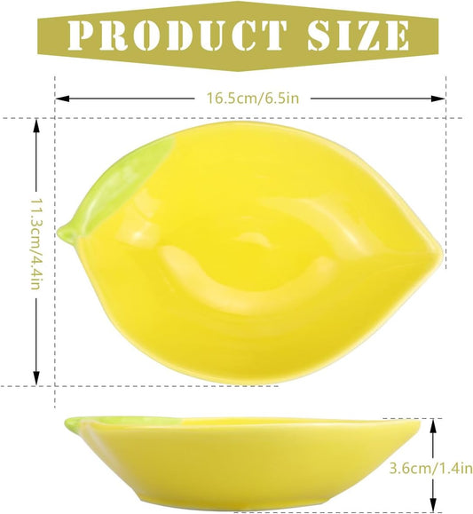 Versatile Ceramic Lemon Shaped Appetizer Dessert Bowl Snacks Fruit Salad Mixing Bowls Food Serving Tray for Home Kitchen