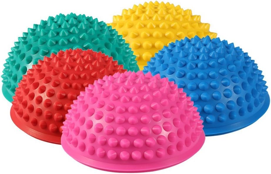 Foot Massage Half Ball, 2 Pcs Yoga Half Ball Physical Fitness Appliance Exercise Balance Ball Massage Mat Exercise Stepping Stones Balance pods Gym Yoga Pilates Ball (Yellow)