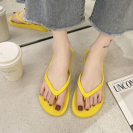 Slim Flip Flops for Women, Ladies Shower Slippers Flat Sandals for Summer Bathroom Beach Pool, Ultra Lightweight Basic Thongs Rubber Soft Slide Slip-on Shoes