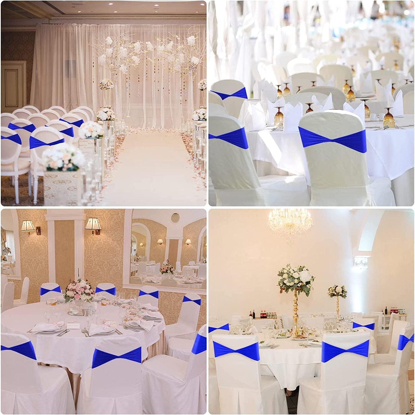 Pack of 25 PCS | Yellow | Spandex Chair Sashes Bows Without Buckle | Stretch Elastic Banquet Universal Folding Chair Band Tie with for Wedding Party Conference Celebration Event Decoration