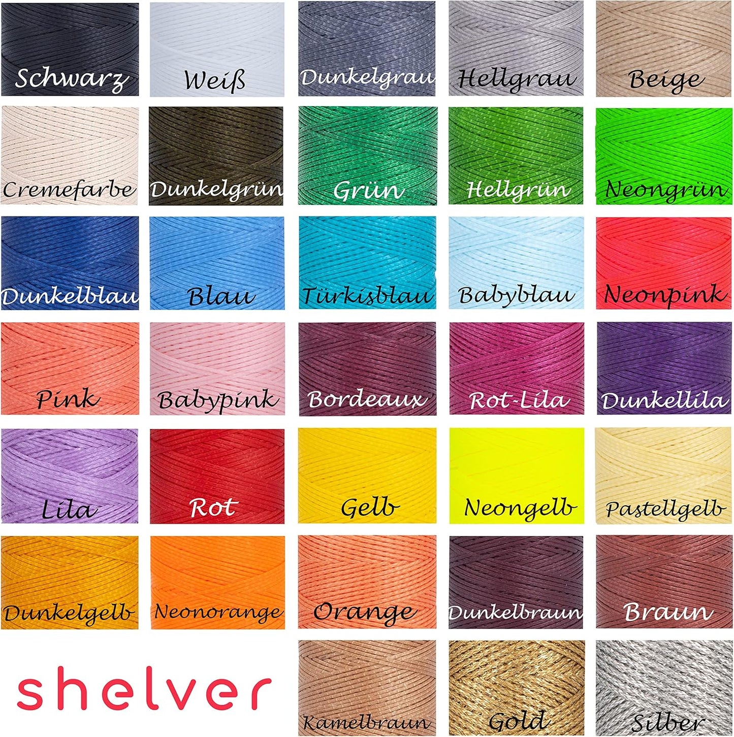 Waxed Thread, Strong Thread for Leather, Upholstery, Shoe, Bag, incl. Needle (Colour: Dark Yellow)