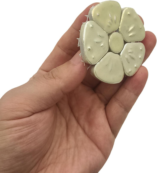 1.1 LB Random Iridescent Flower Ceramic Mosaic Tiles for DIY Crafts,3 Size Flowers Mosaic Pieces for Artwork,Photo Frames,Cups,Flower Pots,Fish Tank,Vases,Make Stepping Stones (Light Yellow)