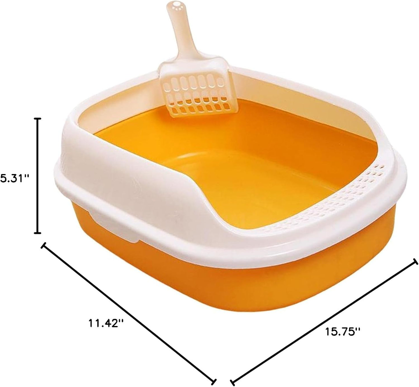 Cat, Toilet, Pet Litter Pan with Litter Bedpan, Easy to Clean for Doggy Small Animals, Yellow