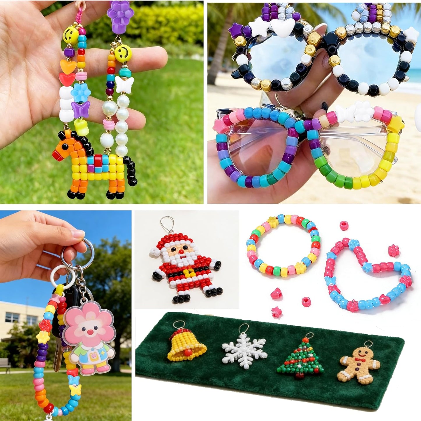 Yellow Shaped Pony Beads in Storage Box 500 Pcs | Star Heart Butterfly Flower Yellow Plastic Craft Beads , DIY Jewelry Making Supplies for Bracelet Necklace Earring Keychain