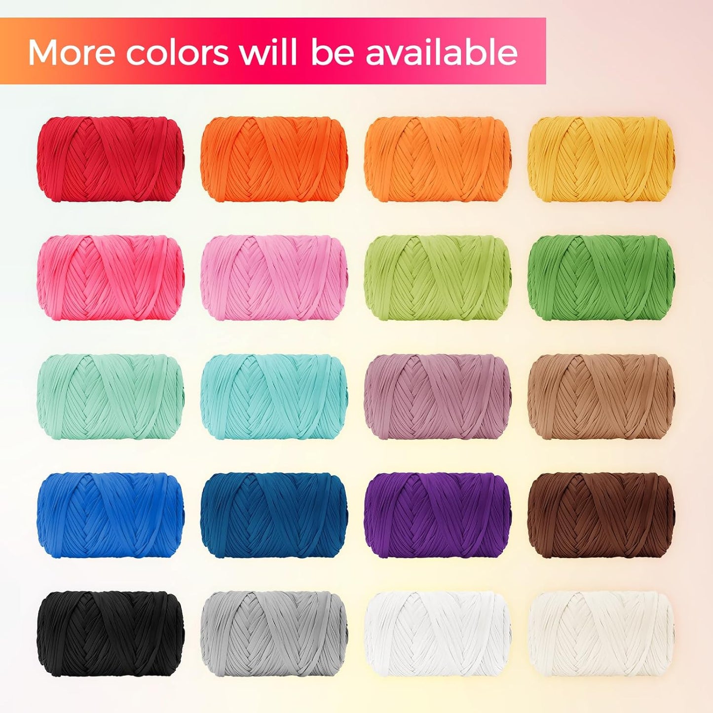 T Shirt Yarn 130 Yards Beginner Crochet Tshirt Yarn 400g Elastic Fabric Thick T-Shirt Yarns for Crocheting, Knitting Bags, Baskets, Rugs, Coasters, DIY Craft, Home Decor (Light Yellow)