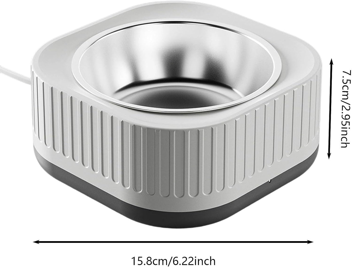 Heated Water Bowl for Cats and Dogs, Small Thermostatic Control Heated Dog Pet Bowl with Anti Chewy Cord for Winter, Removable Cat Bowl for Indoor and Outdoor (Yellow)