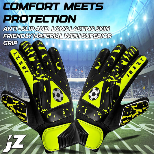 Youth Goalie Gloves with Double Wrist Protection, Non-Slip Latex Material