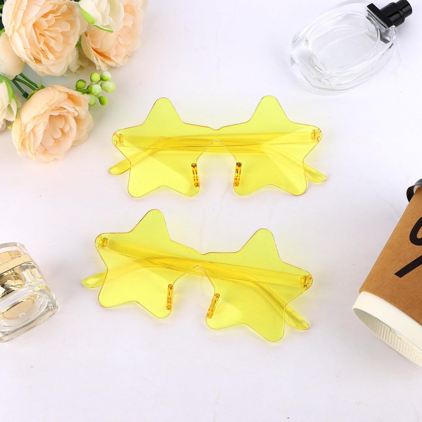2 Pairs Star Sunglasses Bulk Rimless Star Shaped Sunglasses Funny Party Glasses Party Favors Photo Booth Props