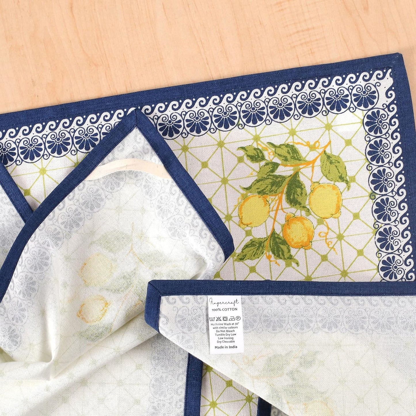Kitchen Towels, 100% Natural Cotton, Set of 6 Multi-Purpose Kitchen Cloth Very Soft Highly Absorbent Tea Towels for Home and Kitchen 20in X 30in Lemon Leaf
