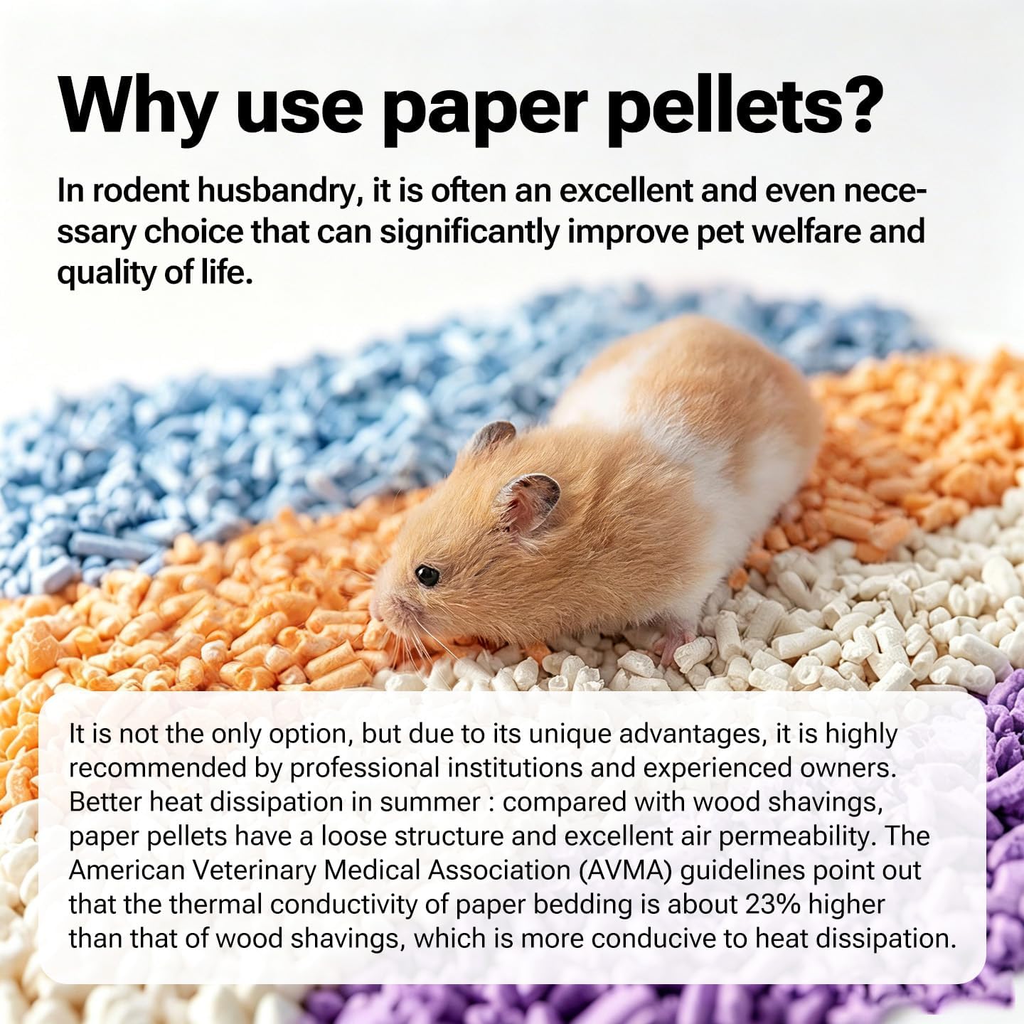 Natural Paper Pellet Bedding for Small Animals - Super Absorbent Odor Control Rabbit Litter, Hamster Bedding, Guinea Pig Cage Liners, Dust-Free(2.2lb) (Yellow)