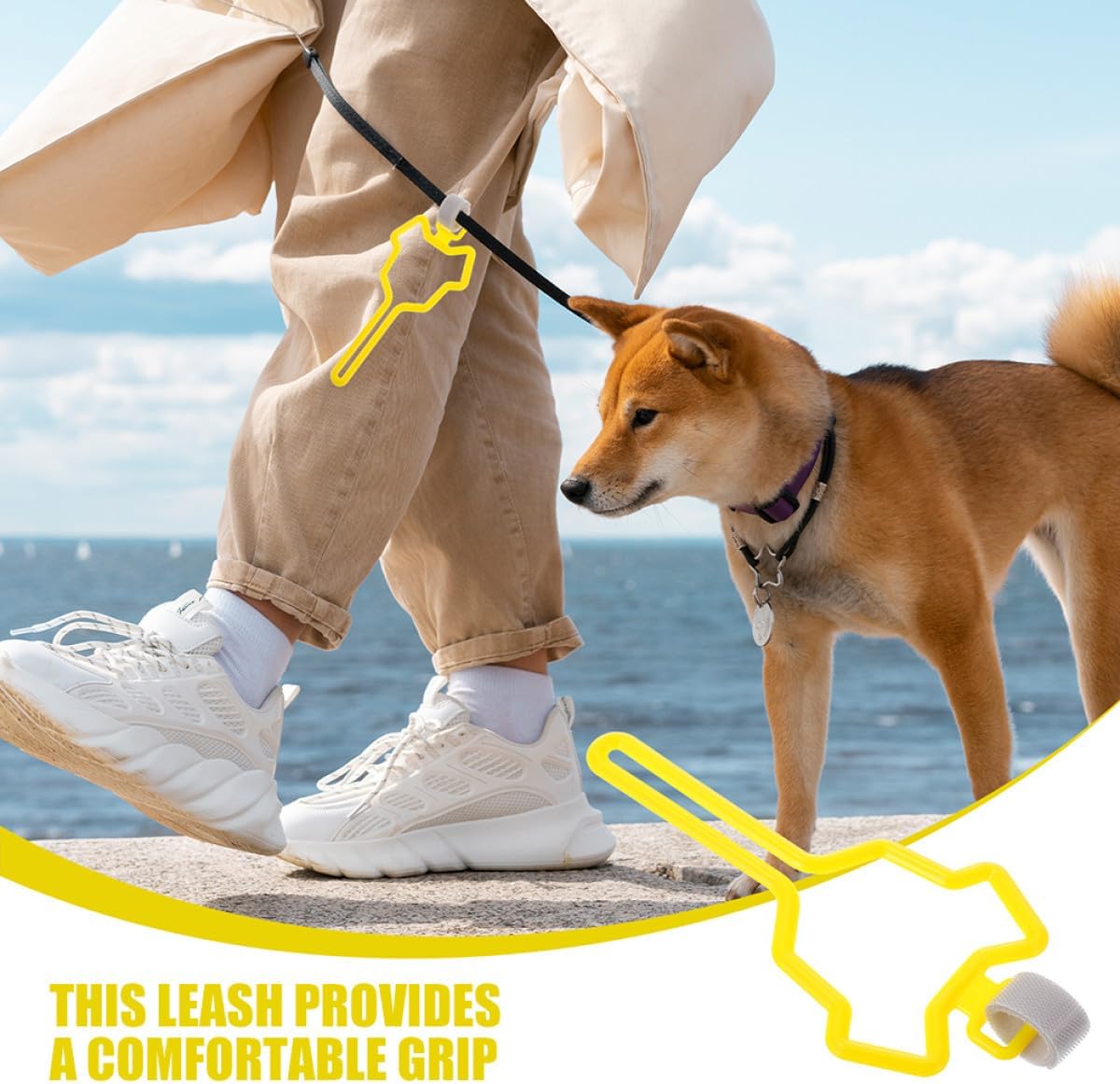 2pcs Pet Waste Bag Holder Poop Bag Clip Hands-free Carrier with Clip for Walking Running Yellow