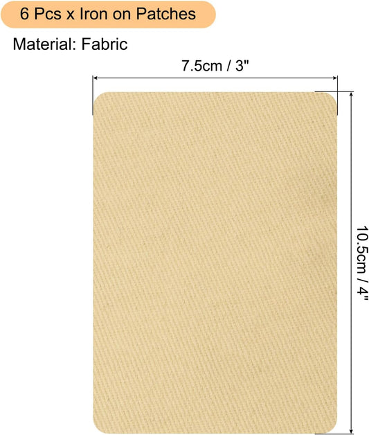 6 Pcs Iron on Patches Fabric Repair Patch 4"x3" Patches for Clothes Iron on Patches for Jeans, Bags, Sofa,Tent Cream Yellow