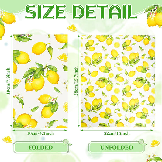 150 Pcs Summer Lemon Disposable Napkins 3 Ply Yellow Lemon Cocktail Paper Napkin Decorative Hand Towels for Wedding Kitchen Bathroom Summer Beverage Baby Shower Party